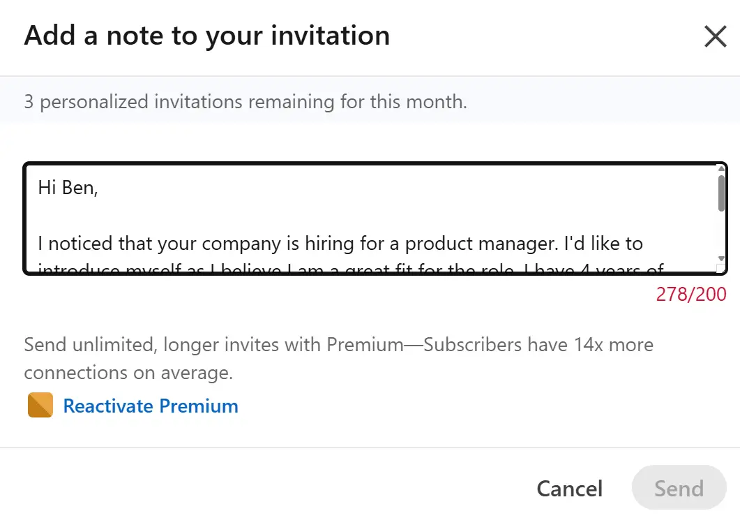 Linkedin Invitation